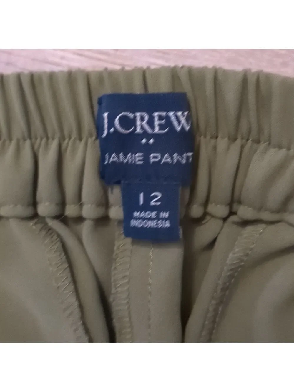 J. Crew green Jamie pull on pants size 12